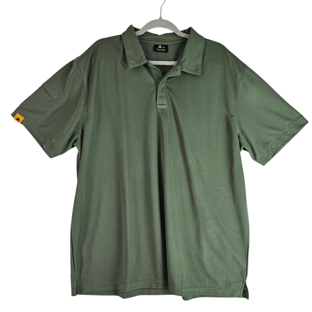 Mens 2X Polo Short Sleeve Green EUC